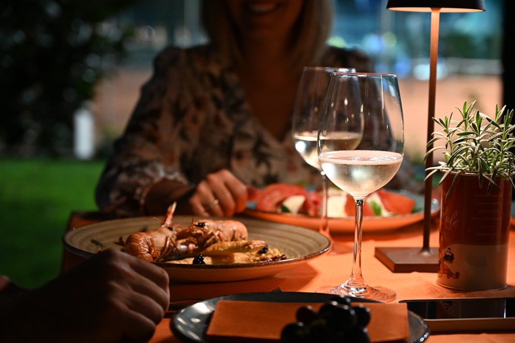 Dinner in our beautiful garden for two people