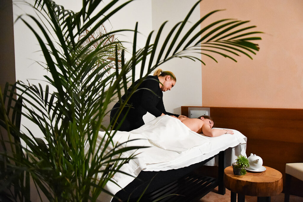 A cozy Zen space where you can enjoy a calming massage